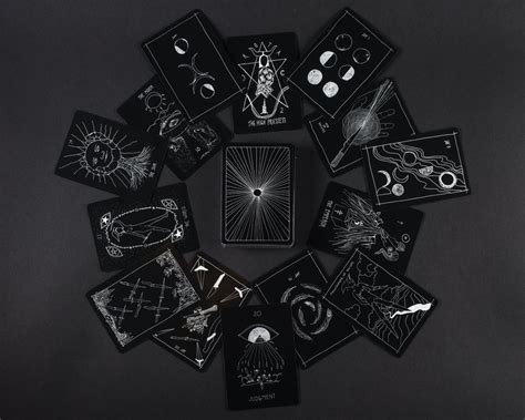 Tarot deck with a silver magic theme